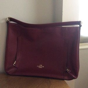 Burgundy leather purse